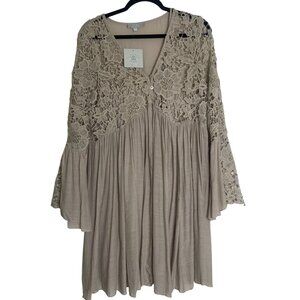NWT J GEE Lace Crochet Boho Dress L Lace‎ Lined